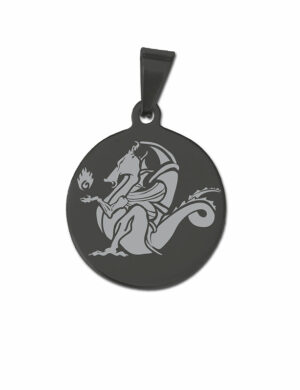 Médaille ronde noire « Dragon gardien »
