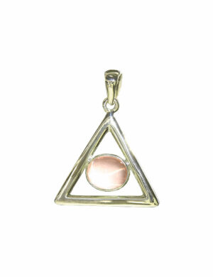 Pendentif triangle et quartz rose
