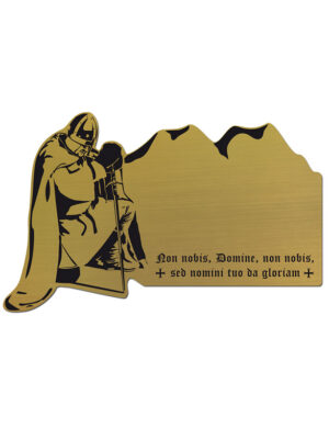 Plaque de porte dorée « Templier et croisades »