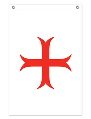 Drapeau croix templière rouge pattée