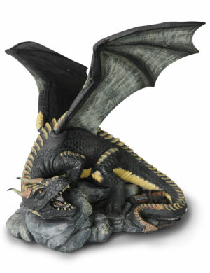 Statuette en résine «Dragon noir»