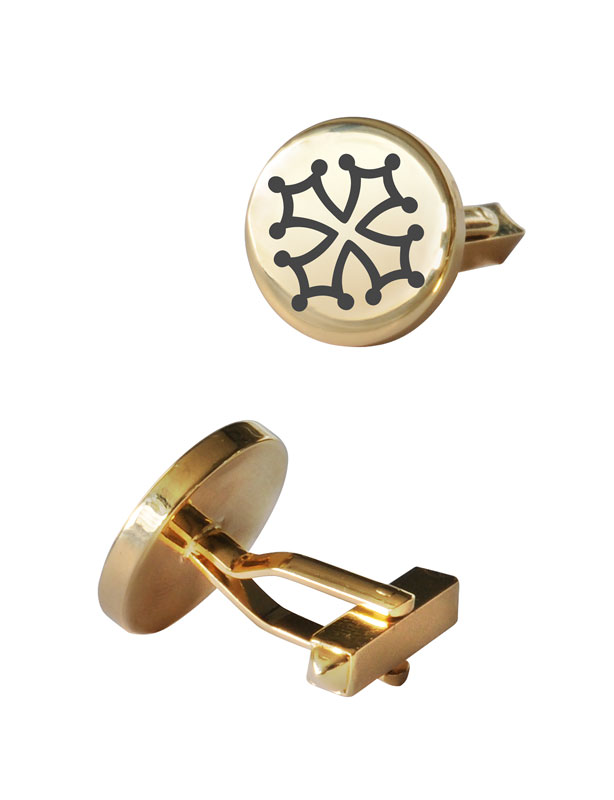 Boutons de manchettes croix bleue bouton ovale laiton | vente en ligne