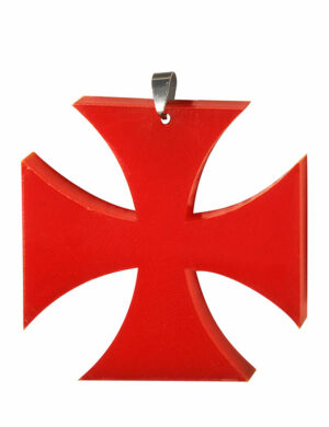 Pendentif plexi croix templière pattée (7 cm)