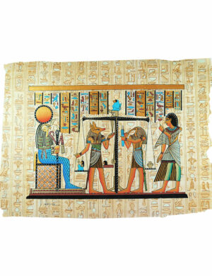 Papyrus Pesée de l'âme et hiéroglyphes