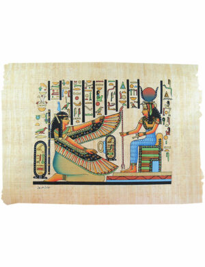 Papyrus égyptien déesses Isis et Maât