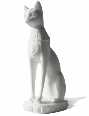 Statuette égyptienne de Bastet (albâtre, 29.5 cm)