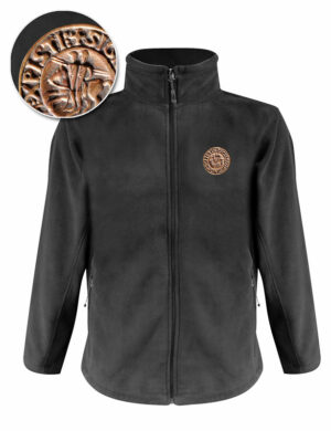 Veste polaire homme noire Sceau templier (bronze)