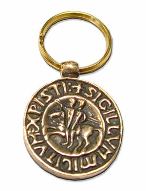 Porte-clés Sceau templier  (en bronze)